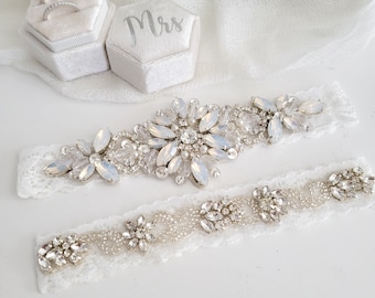 Bruiloft Kousenband Toss Kousenband, Antislip Kant Bruid Kousenband, Gepersonaliseerde monogram Geborduurd, Bruids Kousenband, Zilveren Kristal Strass,