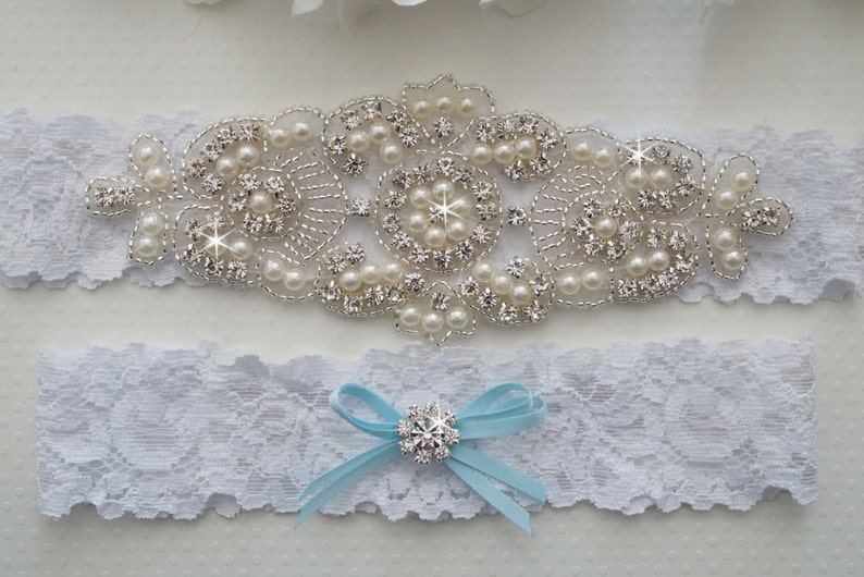 Vintage Wedding Lace Garter Bridal Garter Set Crystal Garter Set Wedding Garter Set Pearl Garter-Style 200
