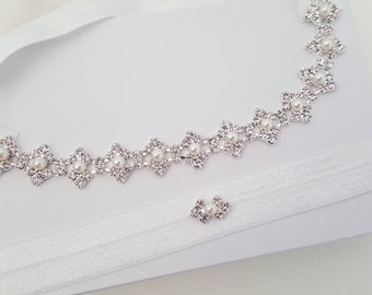 Kousenband, bruiloft Kousenband ingesteld, bruids Kousenband bruiloft ingesteld, Rhinestone Bridal kousenband, Parel bruiloft Kousenband