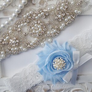 Wedding Garter Set, Bridal Garter Set, Vintage Wedding, Lace Garter, Pearl Garter, Style 200