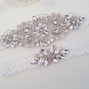 Wedding Garter, Bridal Garter, Wedding Garter Set, Lace Bridal Garter Set, Bridal Garter Belt image 2