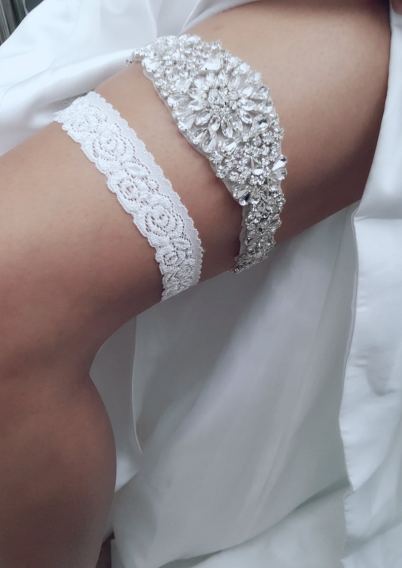 Wedding Garter Set Style 790 Bridal Garter Crystal Bridal Garter Set Wedding Garter