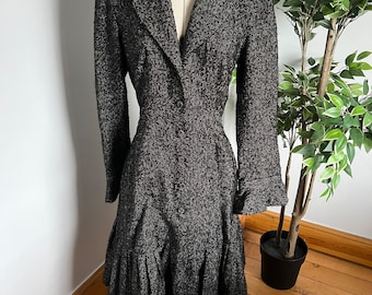 Vintage Fit and Flare Coat, Winter Coat, 1940s style, War Bride