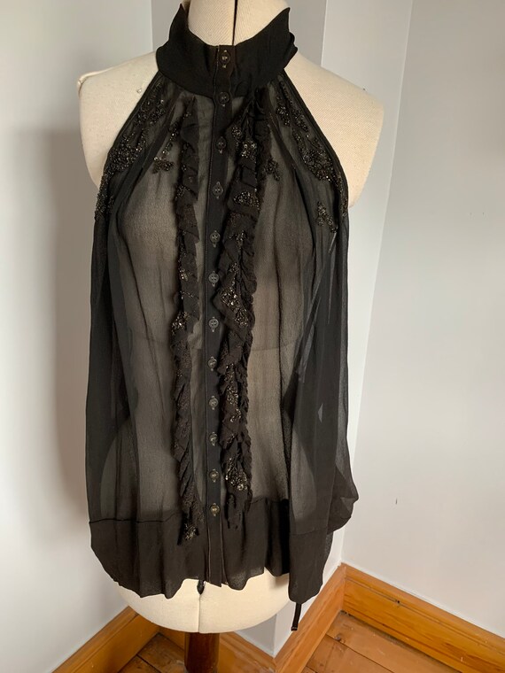 Vintage All Saints Chiffon Blouse Top 