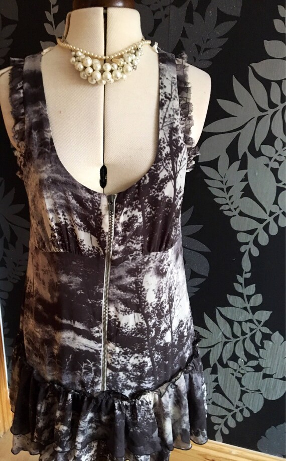 black and white floaty dress