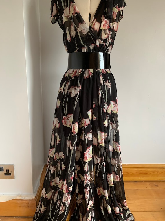 black floaty maxi dress