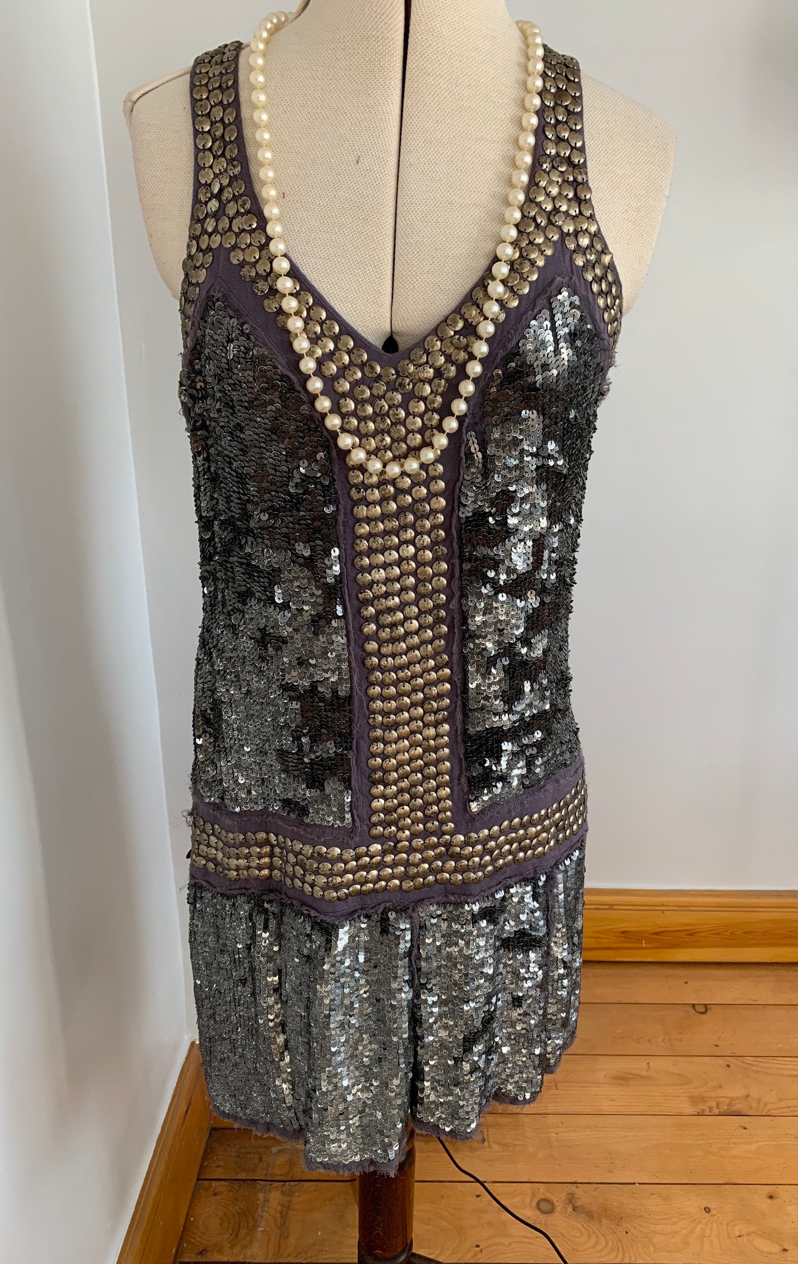 Flapper Dress 1930s style sequin dress beaded dress | Etsy