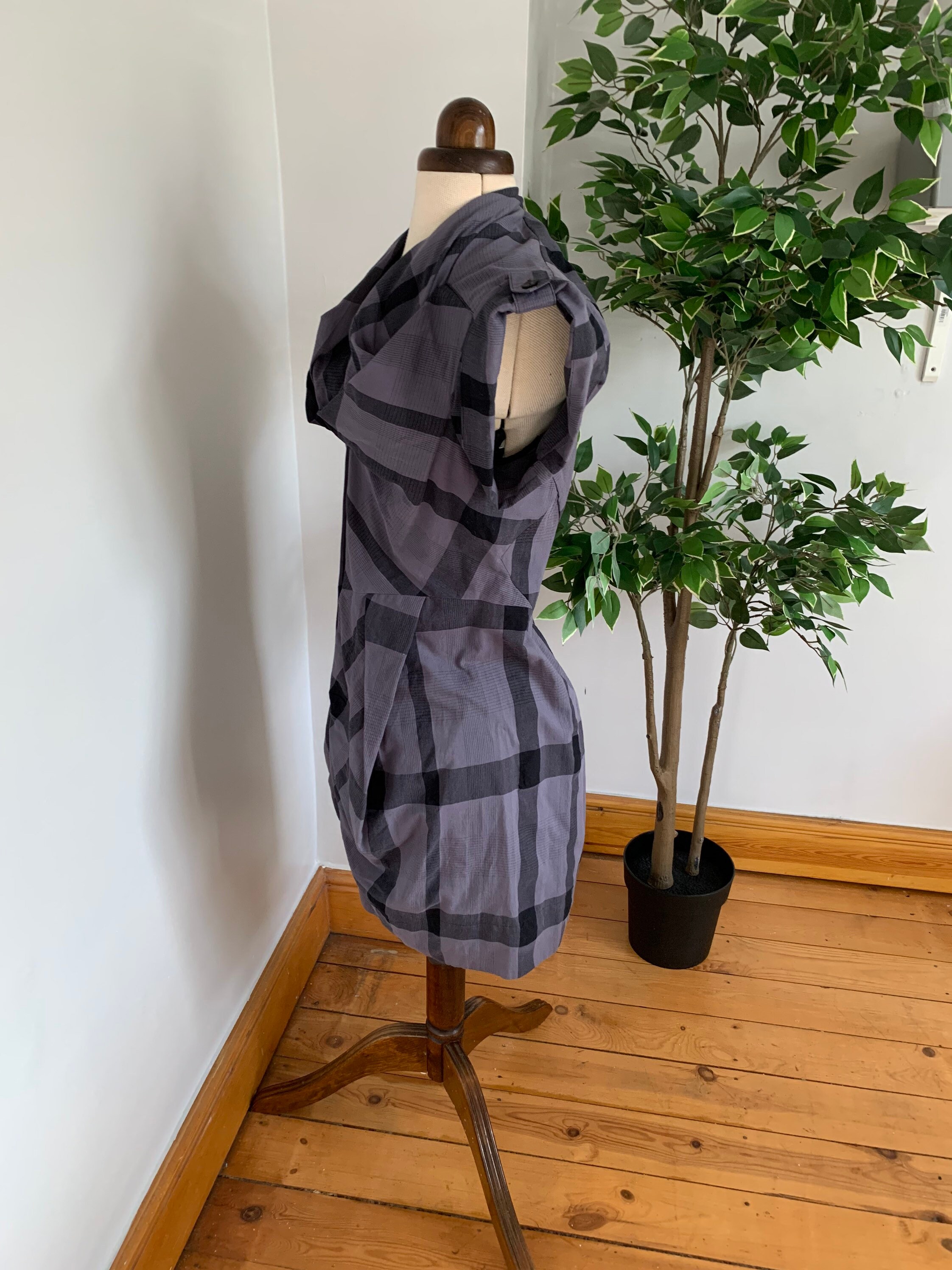 Vintage All Saints Checked Dress Mini Dress Fitted Dress Etsy