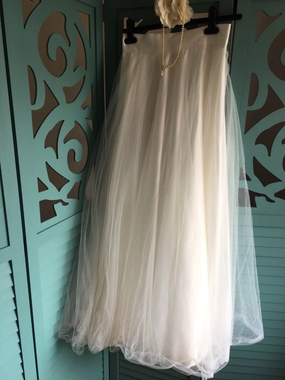 Bridal Tulle Skirt, Wedding Skirt, Full Length Tul