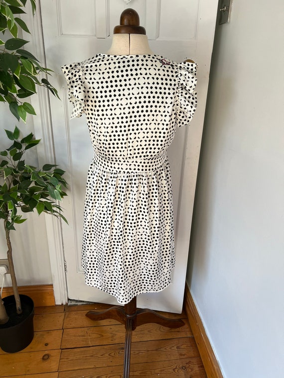 Vintage Topshop Laura Lees Polka Dot Dress Biker Chic Skull