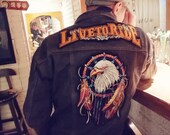 Large eagle vintage iron on embroidered applique patch Vintage patch Clothing decoration