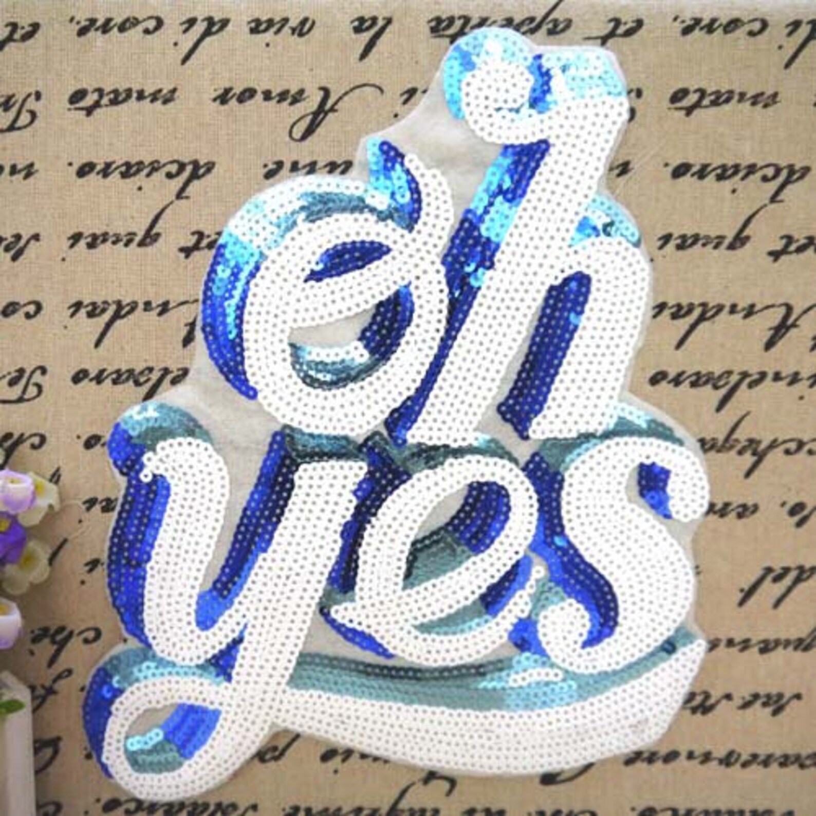 Vintage Sequin Applique Letter Embroidered Patch Applique Etsy