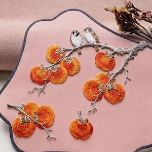 One set persimmon  Embroidery  patch applique clothing decoration  embroidered iron on patch