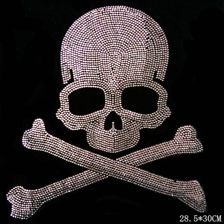 Skull rhinestone transfer iron on hotfix bling shirts Etsy