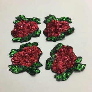 4 pcs/set sequins flowers  applique  embroidered patch Jeans or Coat decoration patch