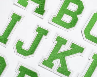 Green Embroidered  Letters Applique Patch design Name Letters Patch for T-Shirt or Coat or jeans iron on Patches