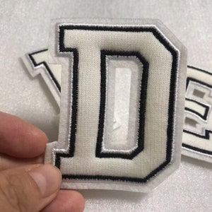 White chenille Letters Patch Alphabet Embroidered Applique white Letters Sewn on Patches