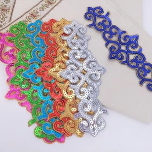 Colorful sequins flower patch Embroidery iron on Appliques clothing decoration floral patch