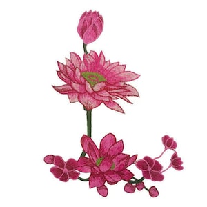 Lotus applique patch  floral  patch bags or cloth decoration sewn on patches