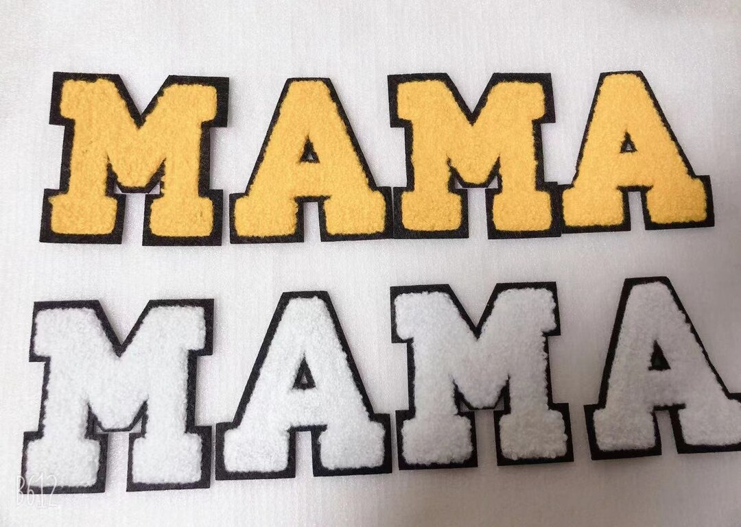 Yellow Chenille Embroidered MAMA Letters Applique Patch Design - Etsy