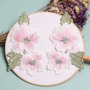 A pair flower patch applique   embroidered patch T-shirt or wedding decoration patch applique