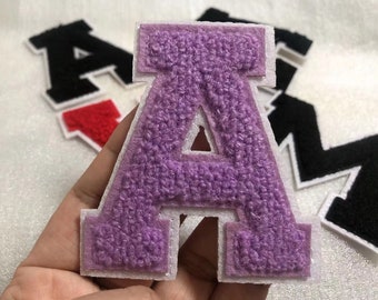 Iron on letter patches iron on Chenille Embroidered Letters Applique Patch design Name Letters Patch for T-Shirt or Coat or jeans Patches