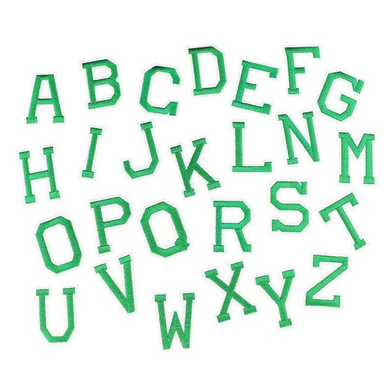 Green Embroidered Letters Applique Patch design Name Letters Patch for T-Shirt or Coat or jeans iron on Patches