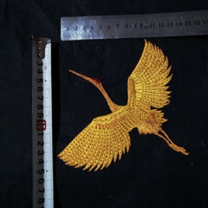 Crane patch embroidered applique clothing or jacket or coat decoration iron on patch image 8