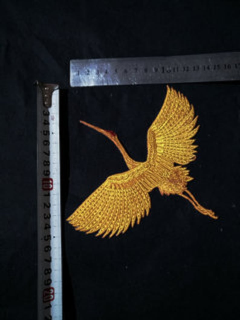 Crane patch embroidered applique clothing or jacket or coat decoration iron on patch image 8