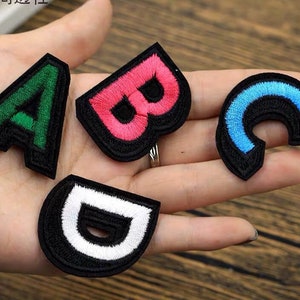 Letters Patch Alphabet Embroidered Applique Colorful Letters iron on Patches