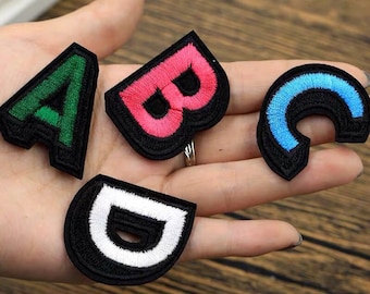Letters Patch Alphabet Embroidered Applique Colorful Letters iron on Patches
