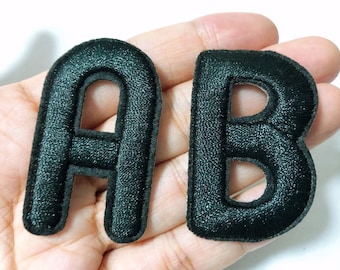Black  Embroidered Letters  Applique Patch,Iron On Name Letters Patch for T-Shirt or Coat,Decoration  iron on Patches