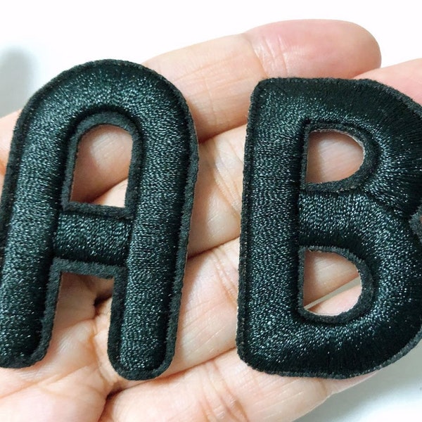 Black  Embroidered Letters  Applique Patch,Iron On Name Letters Patch for T-Shirt or Coat,Decoration  iron on Patches