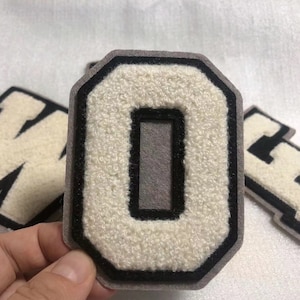 Off white  Embroidered sewn on chenille Letters  Applique Patch design  Name Letters Patch for T-Shirt or Coat or jeans  Patches