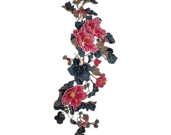 Aplique de flor de peônia grande para decoração de roupas.