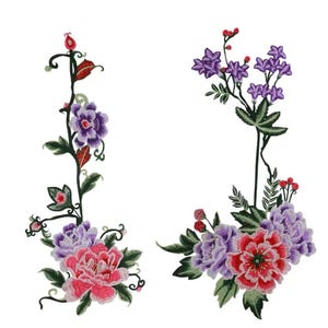 Couple  flowers  Embroidered applique Patches sewn on flower Patch Supplies clothing decoration patches