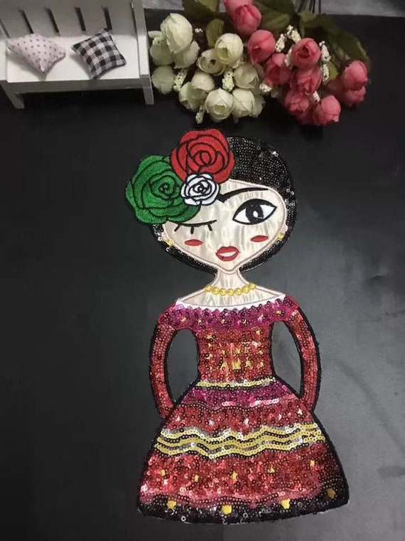 Betty beauty sequins patch applique vintage embroidered patch clothing decoration patch appliqu