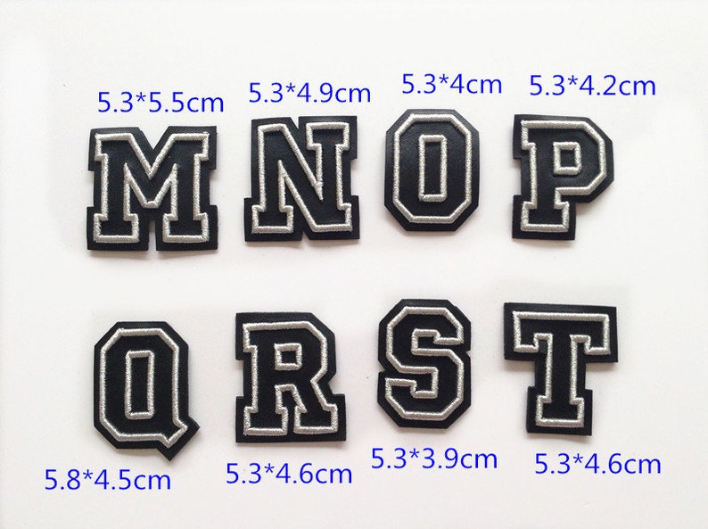 Black Letters Patch Alphabet Embroidered Applique Colorful Letters sew on Patches