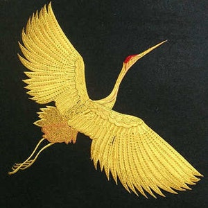 Crane patch embroidered applique clothing or jacket or coat decoration iron on patch image 1