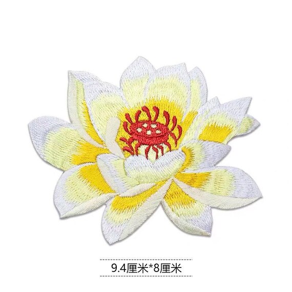 iron-on flower patches designs lotus applique
