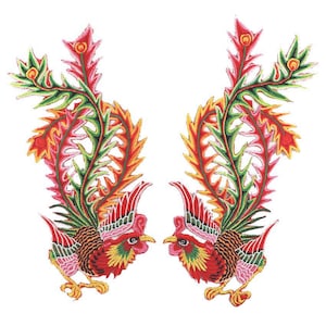 A pair Peacock  embroidered patch iron on patch fashion patch