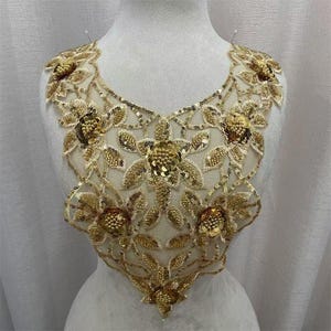 God sequins and beaded  collar   embroidered patch applique patch sewing decoration patch