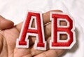 Red Embroidered iron on  Letters Or numbers Applique Patch,Iron On Name Letters Patch for T-Shirt or Coat,Decoration  iron on Patches