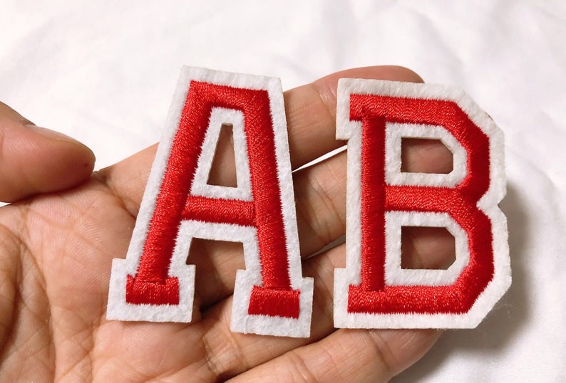 Red Embroidered Iron on Letters or Numbers Applique Patchiron - Etsy