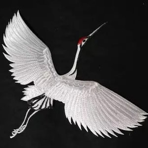 Crane patch embroidered applique clothing or jacket or coat decoration iron on patch image 9