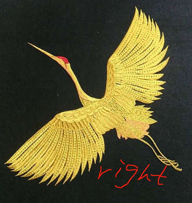 Crane patch embroidered applique clothing or jacket or coat decoration iron on patch image 3