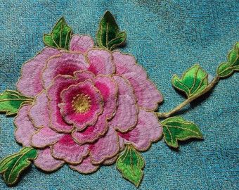 Peony embroidered applique patch floral patch Clothing decoration patch