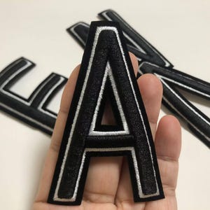 Black Embroidered Letters  Applique Patch design  Name Letters Patch for T-Shirt or Coat or jeans sewn on Patches