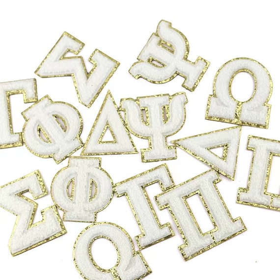 Iron on White Chenille Embroidered 