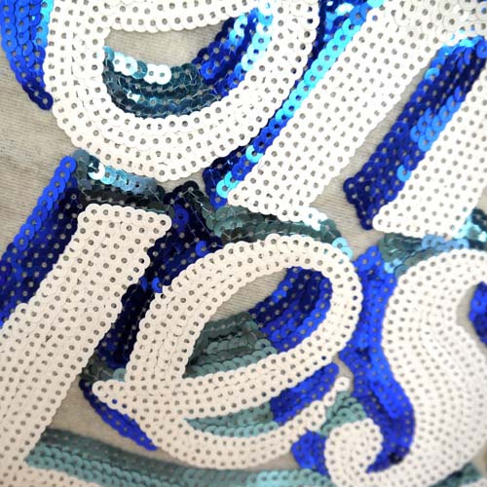 Vintage Sequin Applique Letter Embroidered Patch Applique Etsy